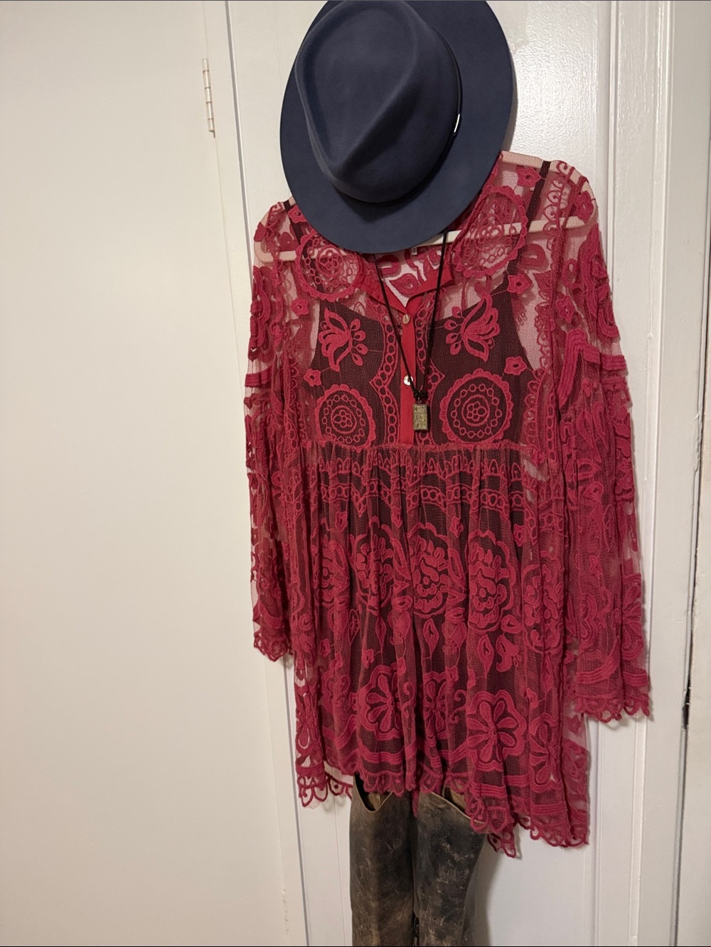 Free People Rosy Lace Boho Dress